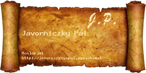 Javorniczky Pál névjegykártya