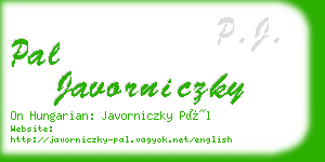 pal javorniczky business card
